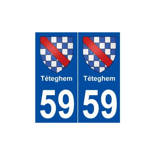 59 Téteghem blason autocollant plaque stickers ville