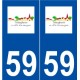59 Téteghem logo autocollant plaque stickers ville
