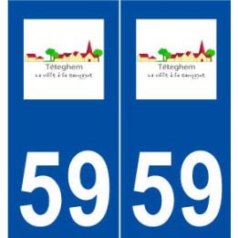 59 Téteghem logo autocollant plaque stickers ville