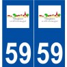 59 Téteghem logo autocollant plaque stickers ville