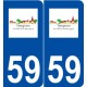 59 Téteghem logo autocollant plaque stickers ville