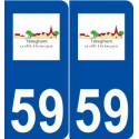 59 Téteghem logo autocollant plaque stickers ville