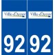 92 Ville-d'Avray logo autocollant plaque stickers ville