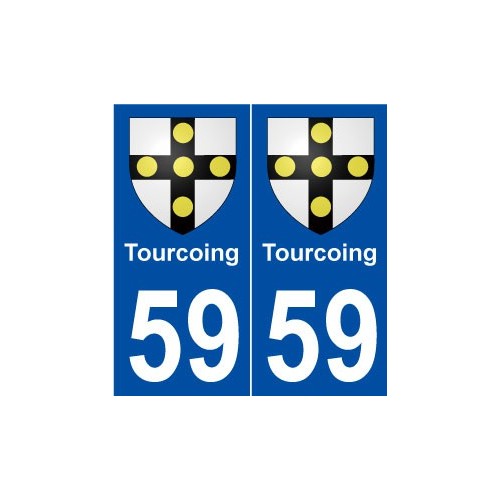 59 Tourcoing blason autocollant plaque stickers ville