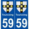 59 Tourcoing blason autocollant plaque stickers ville