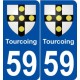 59 Tourcoing blason autocollant plaque stickers ville