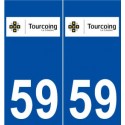 59 Tourcoing logo autocollant plaque stickers ville