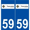 59 Tourcoing logo autocollant plaque stickers ville