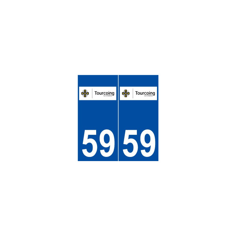 59 Tourcoing logo autocollant plaque stickers ville