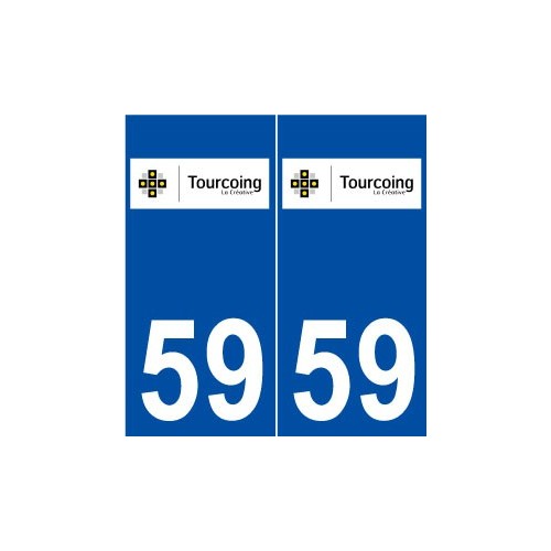 59 Tourcoing logo autocollant plaque stickers ville