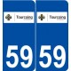 59 Tourcoing logo autocollant plaque stickers ville