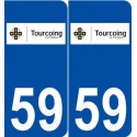 59 Tourcoing logo autocollant plaque stickers ville
