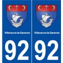 92 Villeneuve-la-Garenne blason autocollant plaque stickers ville