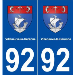 92 Villeneuve-la-Garenne blason autocollant plaque stickers ville