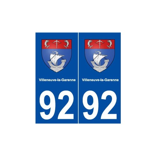 92 Villeneuve-la-Garenne blason autocollant plaque stickers ville