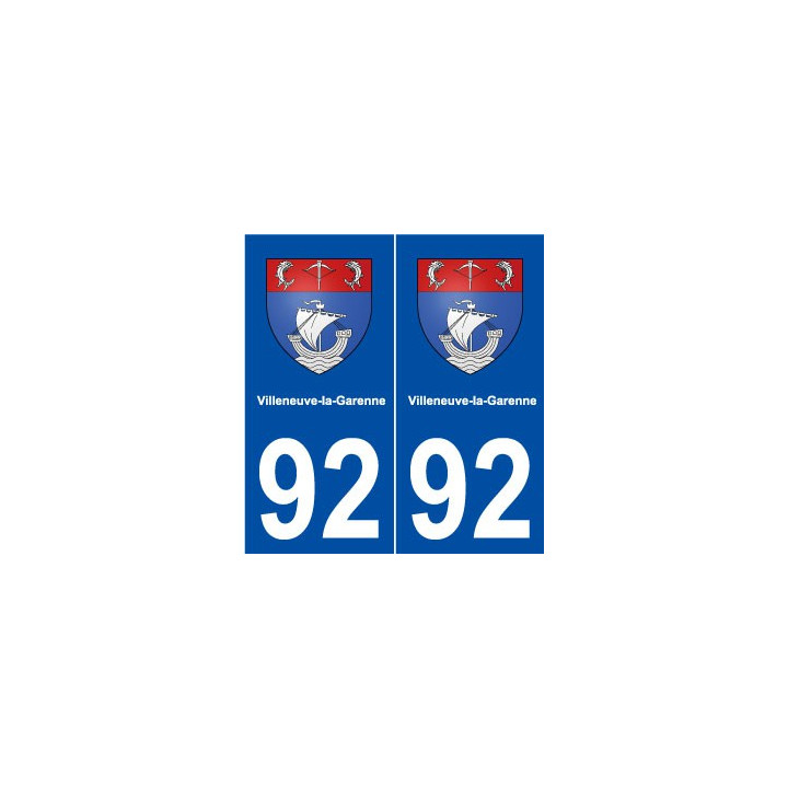 92 Villeneuve-la-Garenne blason autocollant plaque stickers ville