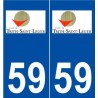 59 Trith-Saint-Léger logo autocollant plaque stickers ville