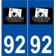 92 Villeneuve-la-Garenne logo autocollant plaque stickers ville