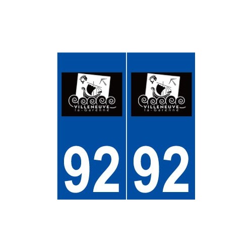 92 Villeneuve-la-Garenne logo autocollant plaque stickers ville