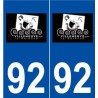 92 Villeneuve-la-Garenne logo autocollant plaque stickers ville