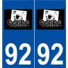 92 Villeneuve-la-Garenne logo autocollant plaque stickers ville