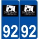 92 Villeneuve-la-Garenne logo autocollant plaque stickers ville