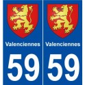 59 Valenciennes stemma adesivo piastra adesivi città
