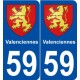 59 Valenciennes blason autocollant plaque stickers ville
