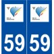 59 Valenciennes logo autocollant plaque stickers ville