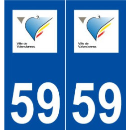 59 Valenciennes logo autocollant plaque stickers ville