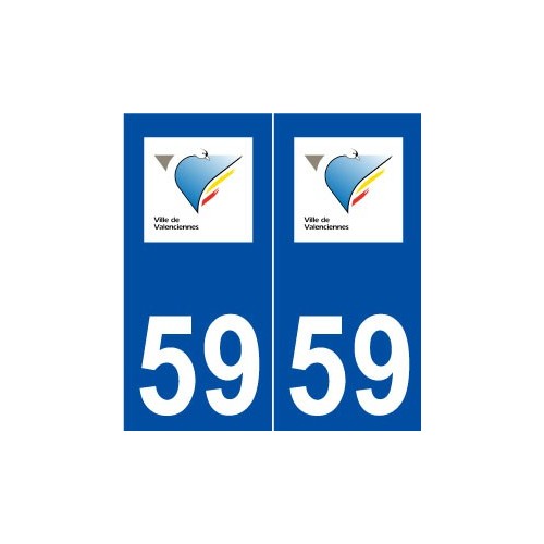 59 Valenciennes logo autocollant plaque stickers ville