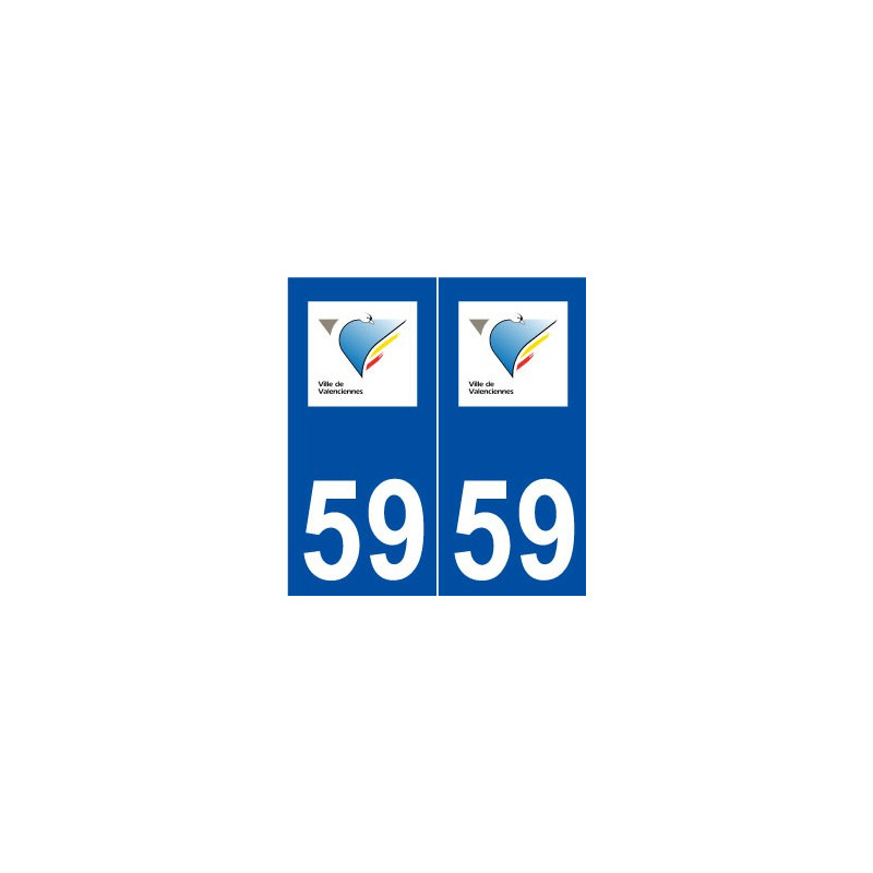 59 Valenciennes logo autocollant plaque stickers ville