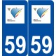 59 Valenciennes logo autocollant plaque stickers ville