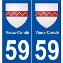 59 Vieux-Condé blason autocollant plaque stickers ville