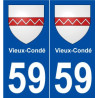 59 Vieux-Condé blason autocollant plaque stickers ville