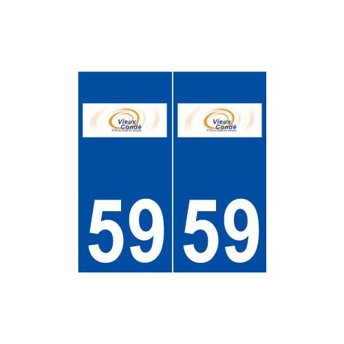 59 Vieux-Condé logo autocollant plaque stickers ville