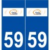 59 Vieux-Condé logo autocollant plaque stickers ville