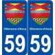 59 Villeneuve-d'Ascq blason autocollant plaque stickers ville