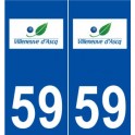 59 Villeneuve-d'Ascq logo autocollant plaque stickers ville