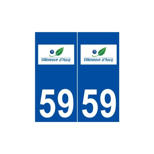 59 Villeneuve-d'Ascq logo autocollant plaque stickers ville