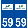 59 Villeneuve-d'Ascq logo autocollant plaque stickers ville