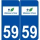 59 Villeneuve-d'Ascq logo autocollant plaque stickers ville