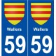 59 Wallers blason autocollant plaque stickers ville