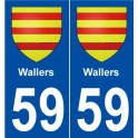 59 Wallers blason autocollant plaque stickers ville