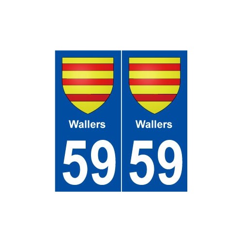 59 Wallers blason autocollant plaque stickers ville