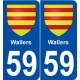 59 Wallers blason autocollant plaque stickers ville