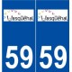 59 Wasquehal logo autocollant plaque stickers ville