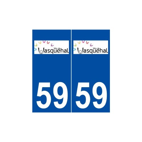 59 Wasquehal logo autocollant plaque stickers ville