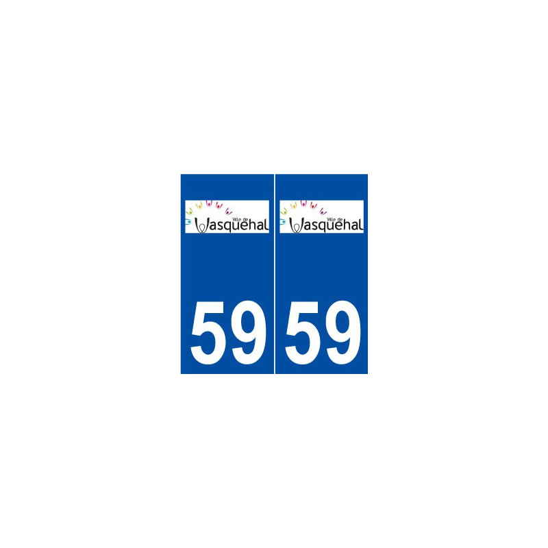 59 Wasquehal logo autocollant plaque stickers ville