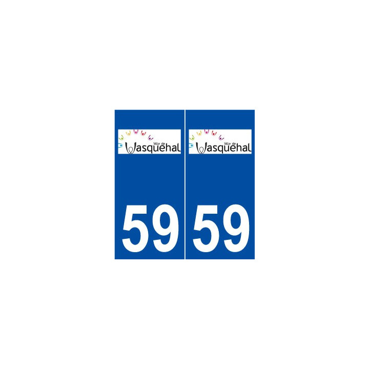 59 Wasquehal logo autocollant plaque stickers ville